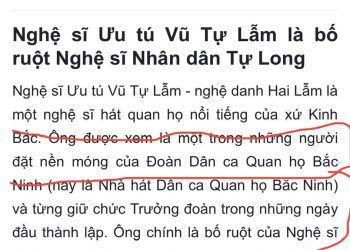 Thông tin sai lệch về NSƯT. Vũ Tự Lẫm